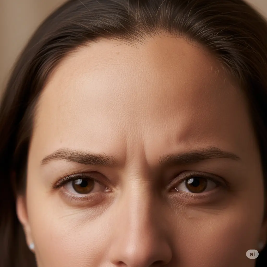 After Botox forehead wrinkle treatment